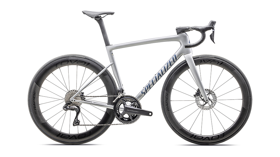 Tarmac SL8 Pro - Ultegra Di2 (Gloss Liquid Silver / Satin Blue Pearl Over Black Liquid Metal)